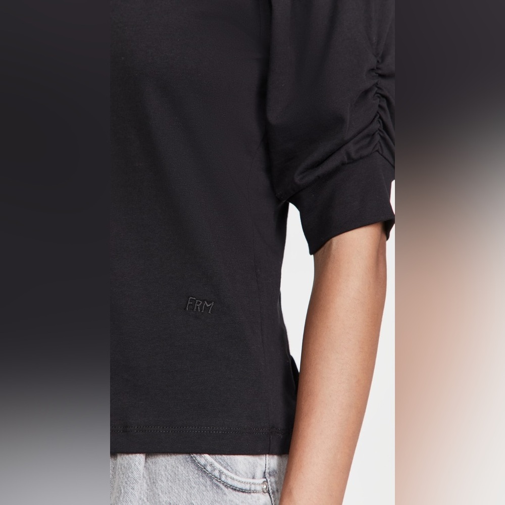 Frame Frankie Puff Sleeve Tee in black - Picture 13 of 15
